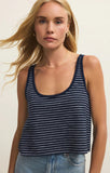 Yareli Striped Crop Tank - Eclipse
