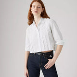 Cropped Harlie Tuxedo Shirt - Bright White