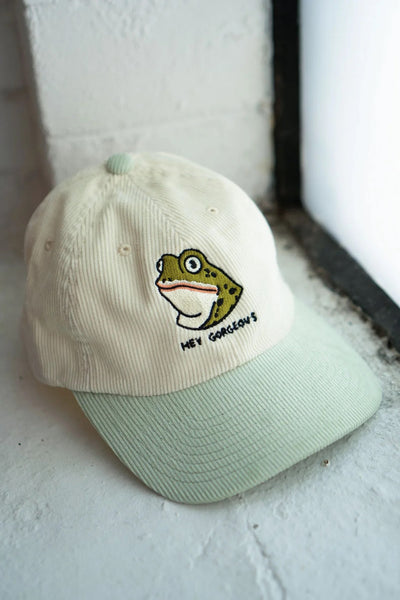 Hey Gorgeous Two Tone Corduroy Dad Hat - Vanilla/Mint