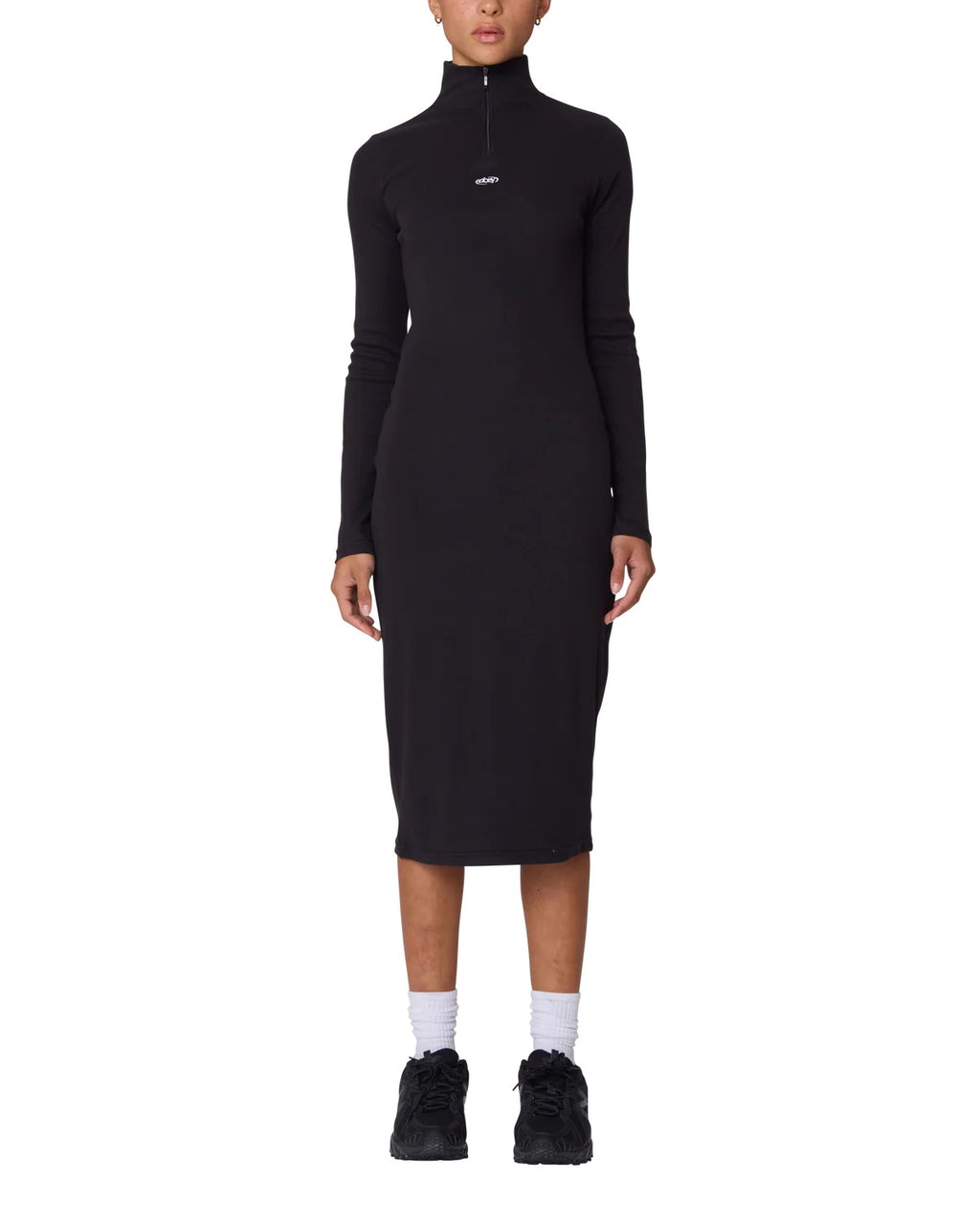 Malina Mock Neck Dress - Digital Black