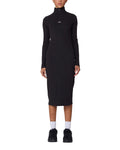 Malina Mock Neck Dress - Digital Black
