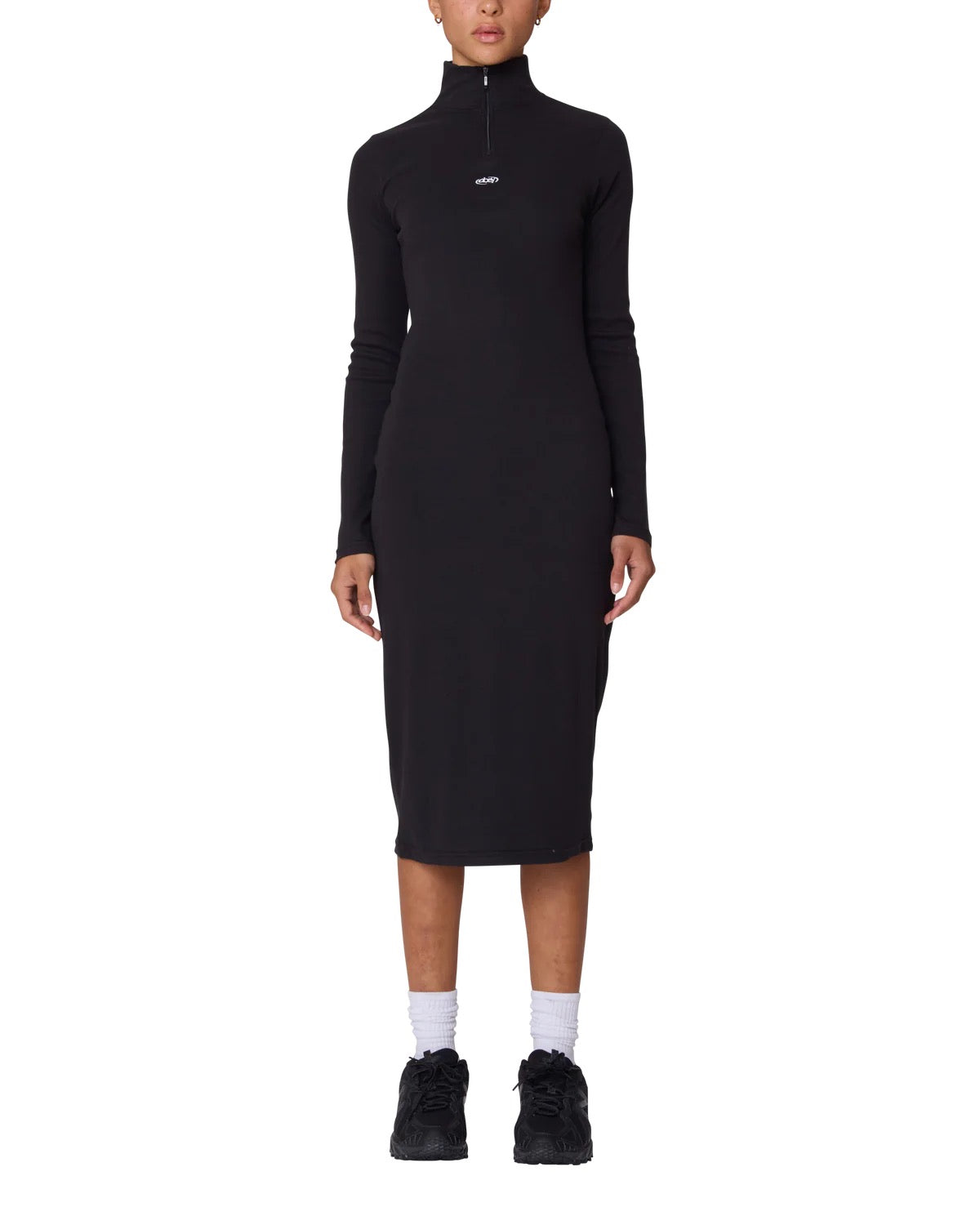 Malina Mock Neck Dress - Digital Black
