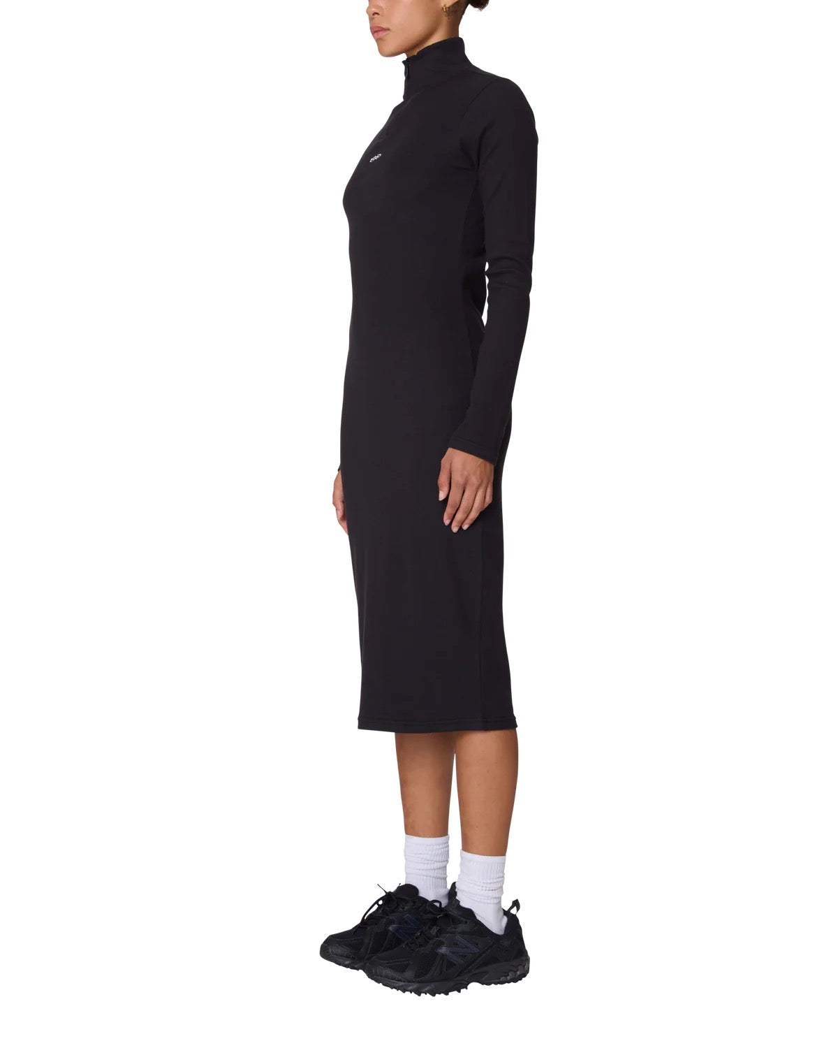 Malina Mock Neck Dress - Digital Black