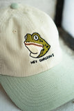 Hey Gorgeous Two Tone Corduroy Dad Hat - Vanilla/Mint