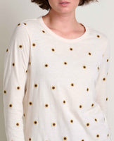 Primo  Long Sleeve Embroidered T Shirt -Salt Sunflower