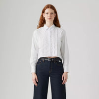 Cropped Harlie Tuxedo Shirt - Bright White