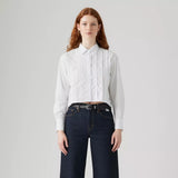 Cropped Harlie Tuxedo Shirt - Bright White