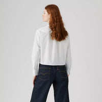 Cropped Harlie Tuxedo Shirt - Bright White
