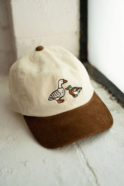 Fowl Two Tone Corduroy Dad Hat - Vanilla/Chocolate