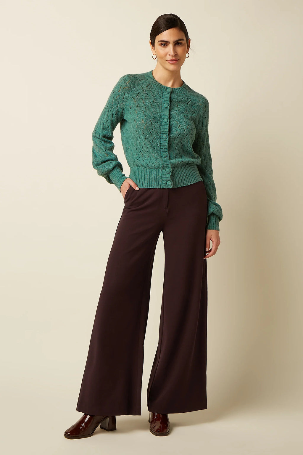 Cardi Raglan Farfalle - Fir Green