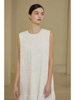 Smocked Bodice Dropped Waist Dress