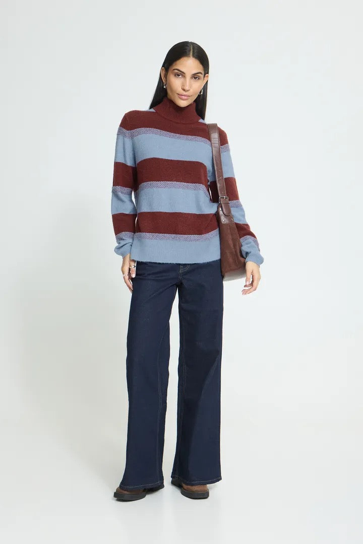 Edeen Pullover 4 - Madder Brown Stripe