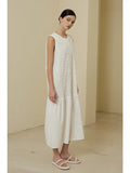 Smocked Bodice Dropped Waist Dress
