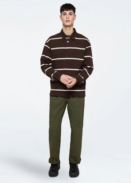 Tate Rugby Polo - Seal Brown