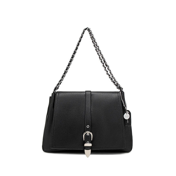 Aria Shoulder Bag - Black Pebbled