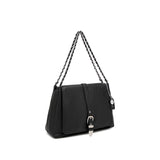 Aria Shoulder Bag - Black Pebbled