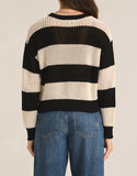 Broadbeach Stripe Sweater - Black