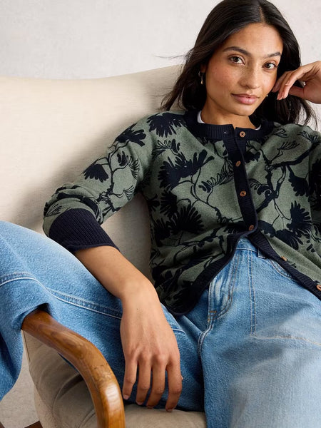 Lulu Print Cardigan - Green Print