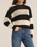 Broadbeach Stripe Sweater - Black