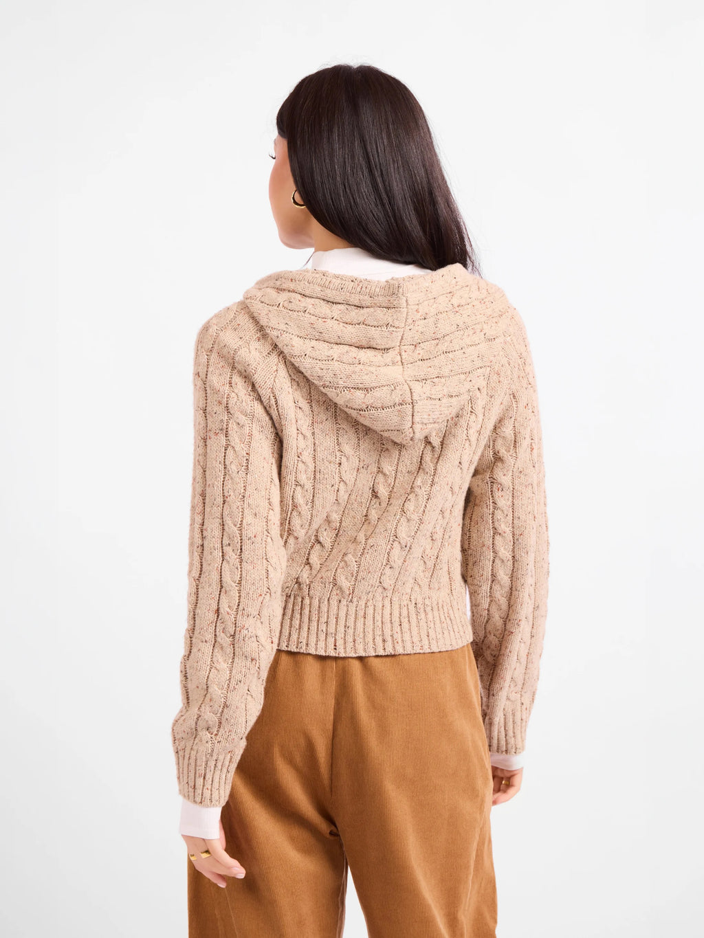 Effortless Cable Cardigan - Taupe Multi