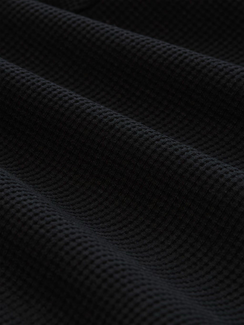 Relaxed Fit Waffle Shirt - Deep Black