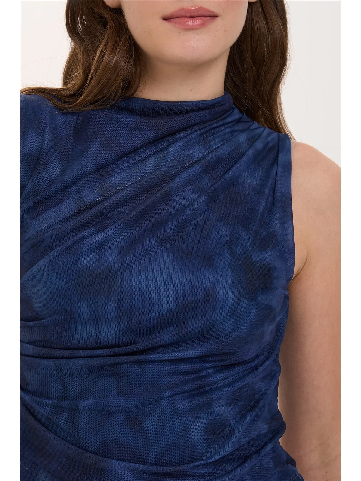 Mesh Sleeveless Top - Blue