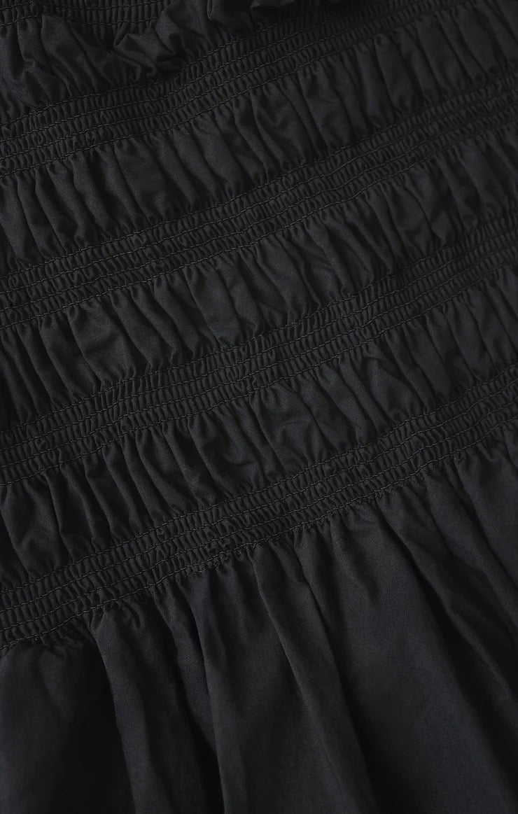 Cornelia Poplin Midi Dress - Black