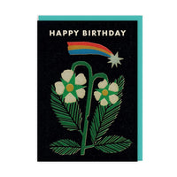 Flowers Rainbow Happy Birthday Greeting Card