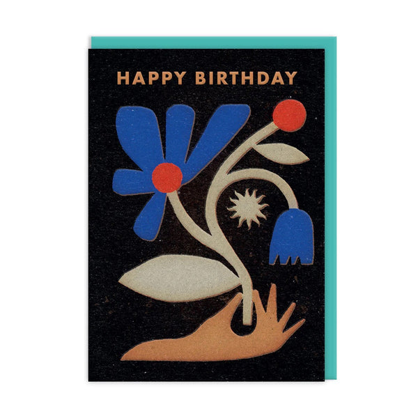 Hand With Flowers Birthday Greeting Card