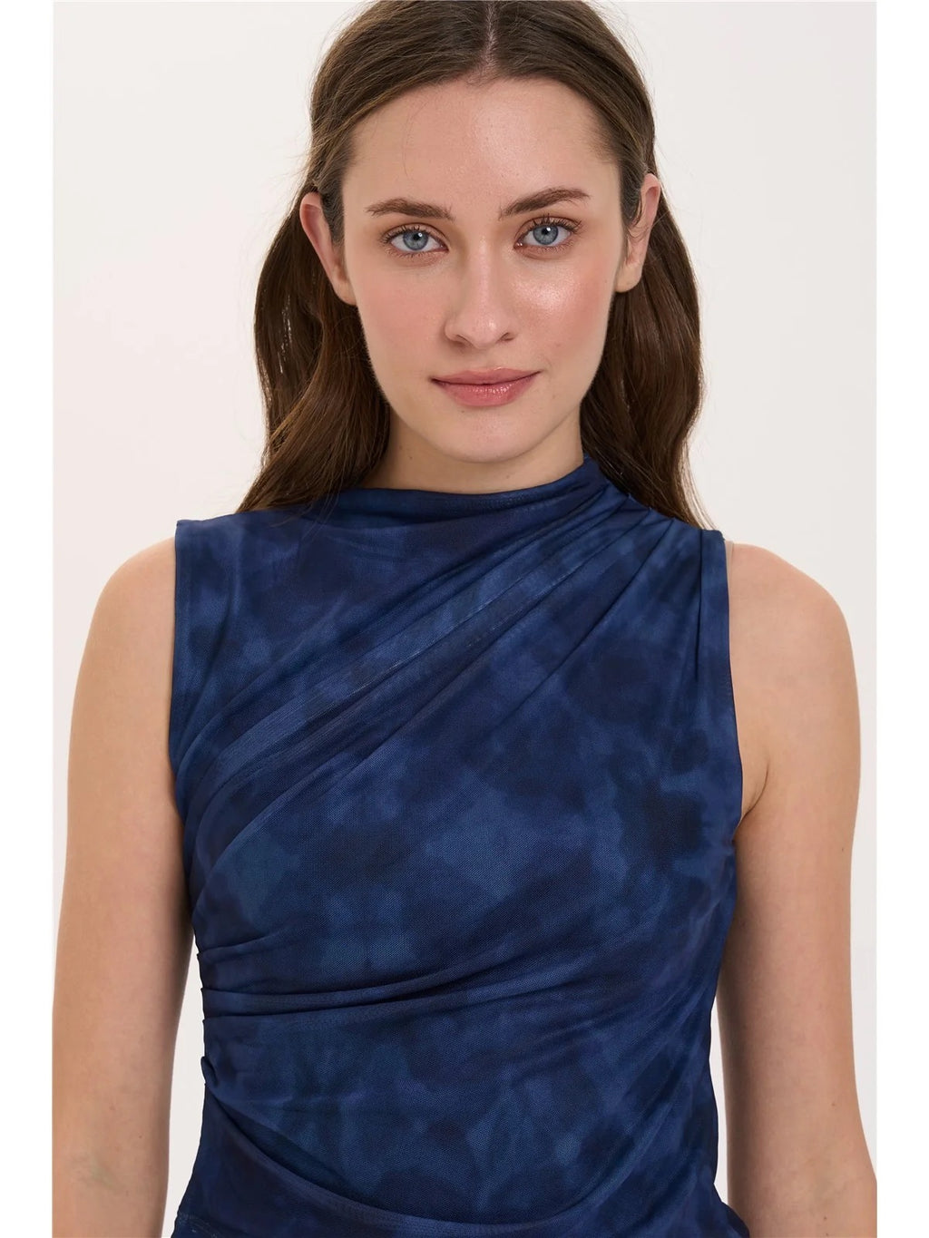 Mesh Sleeveless Top - Blue