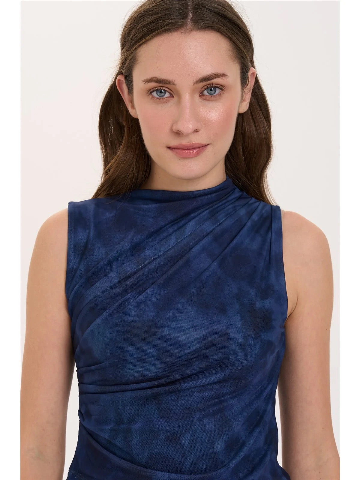 Mesh Sleeveless Top - Blue