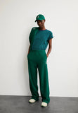 Idaara Stripes Organic Cotton T Shirt - Emerald Green/Blue Noon