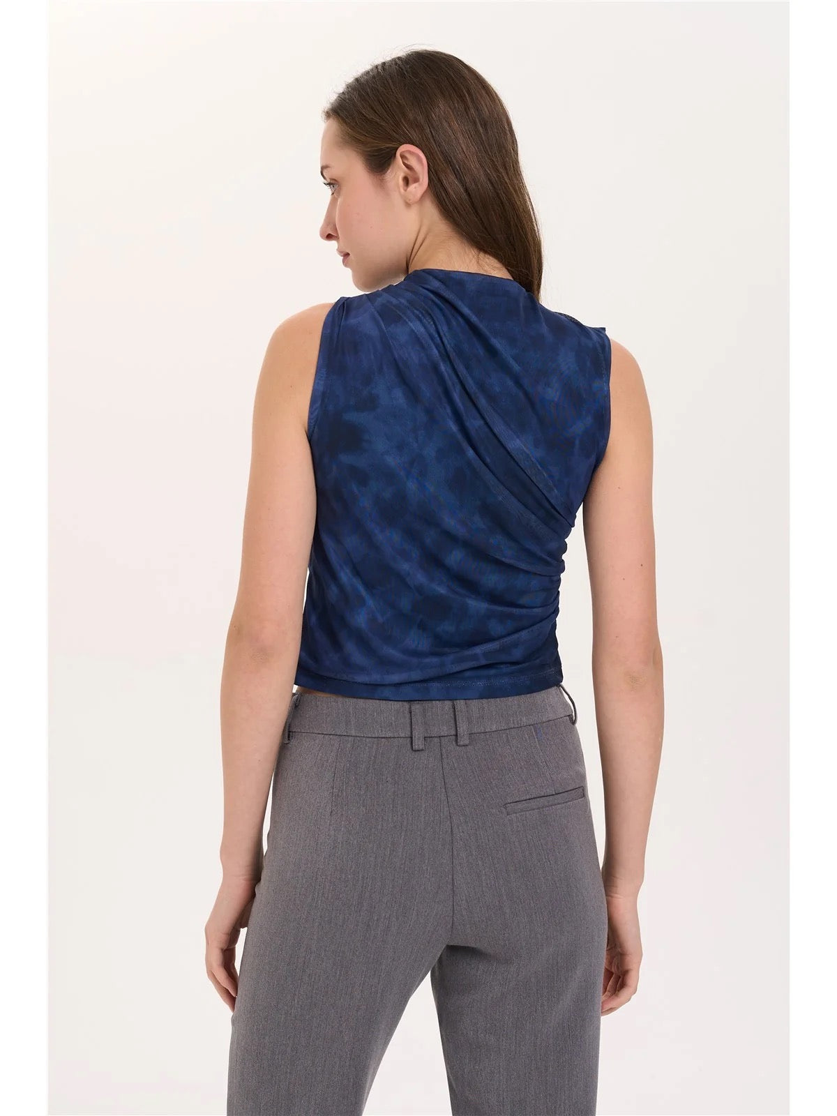 Mesh Sleeveless Top - Blue