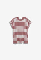 Idaara Stripes Organic Cotton T Shirt - Ice Grape/Dark Berry