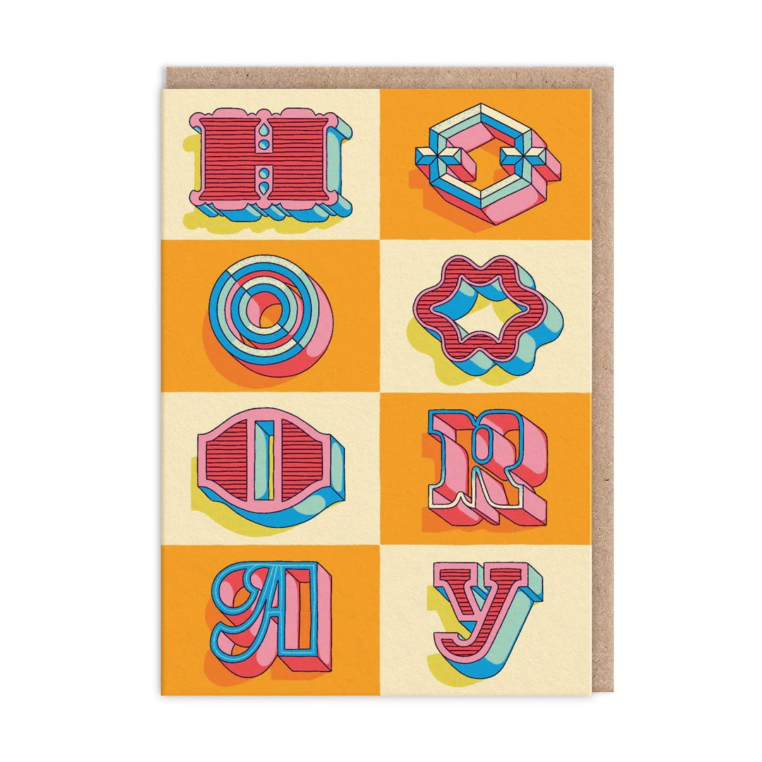 Hooray Typographical Greeting Card