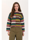 Patch Stripe Sweater - Green