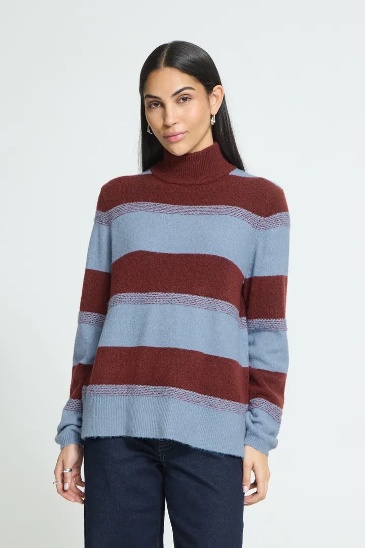 Edeen Pullover 4 - Madder Brown Stripe