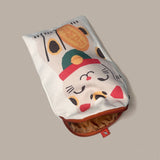 Lucky Cat Canvas Zip Pouch