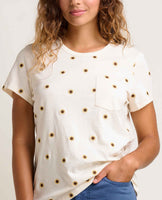 Primo Embroidered T Shirt -Salt Sunflower