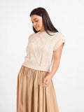 Typewriter Button Detail Sweater - Ivory