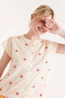 Yellow Sunburst Banded Collar Shirt
