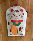Lucky Cat Canvas Zip Pouch
