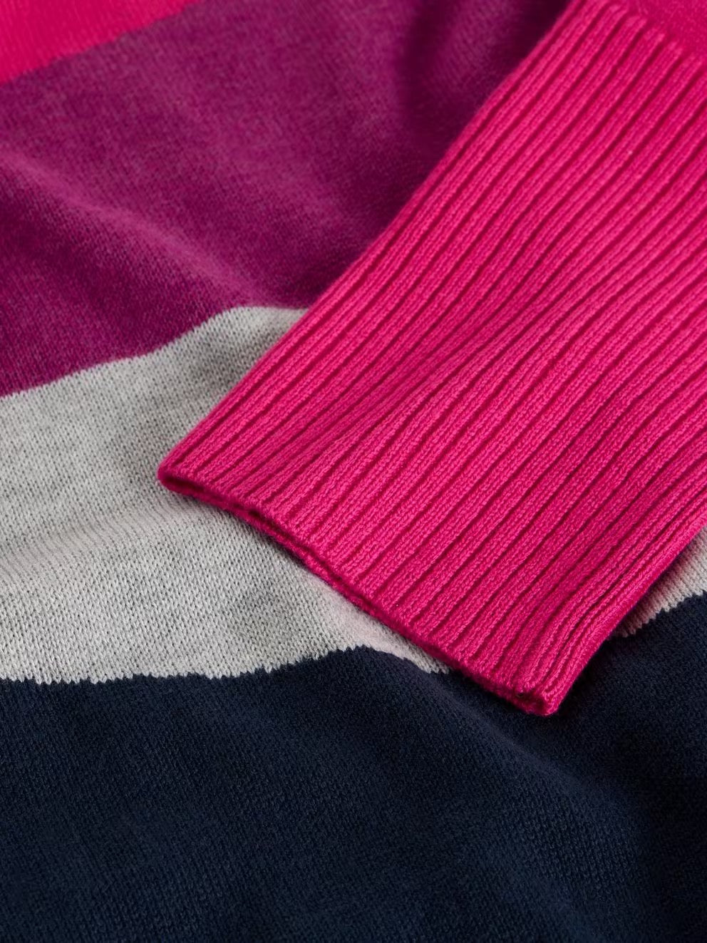 Olive Colourblock Jumper - Plum Multi