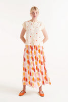 Yellow Sunburst Banded Collar Shirt