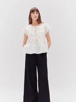 Overfit Tied Top - White