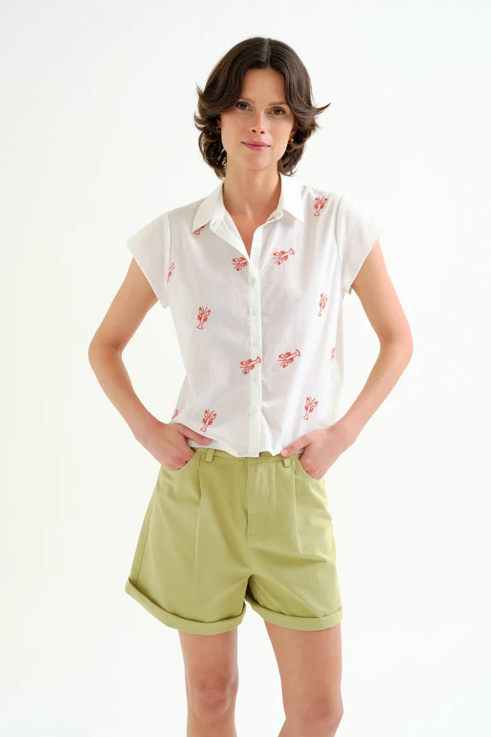 Red Lobster Embroidered Shirt