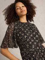 Erin Metallic Dress - Black Multi