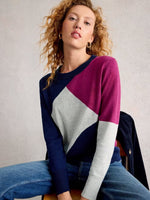 Katie Abstract Jumper - Navy Multi