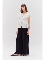 Overfit Tied Top - White