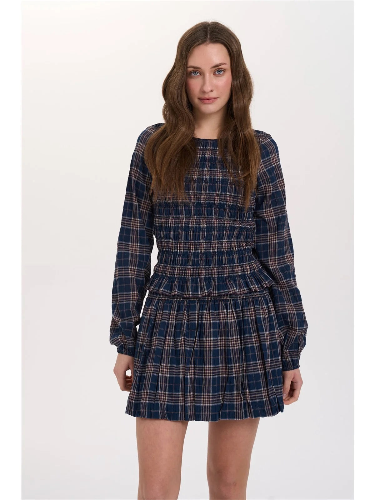 Checked Cotton Balloon Skirt